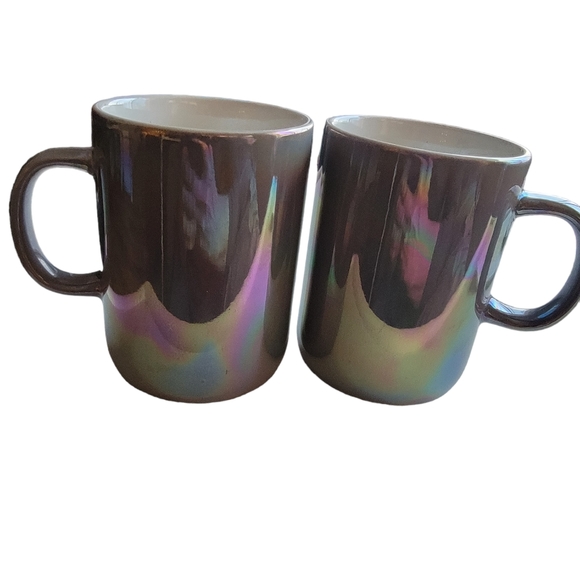 Iridescent Mugs 8 oz Set of 2 NEW - Picture 1 of 6